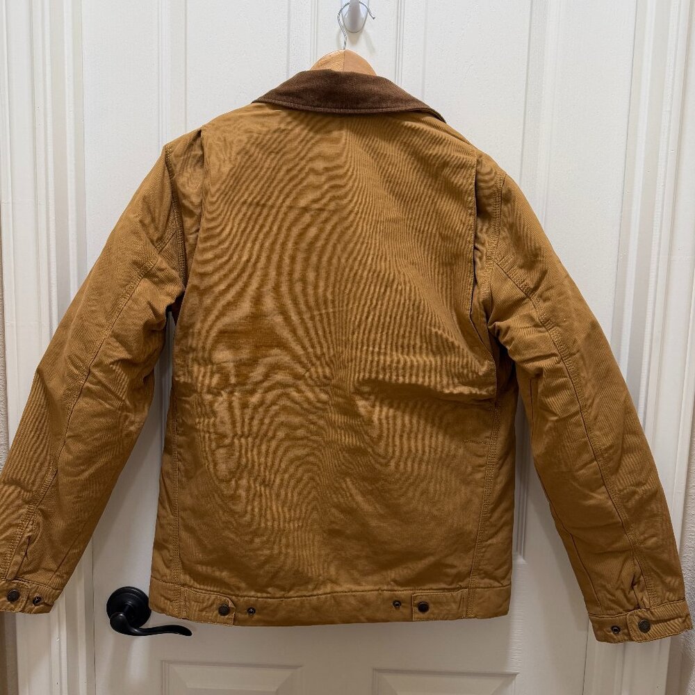 Wrangler Men's Canvas Workwear Jacket Size S Brown Quilted Lining For Warmth - Picture 13 of 15